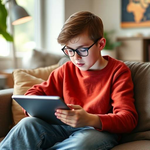 Una giovane studentessa utilizza un tablet per studiare.